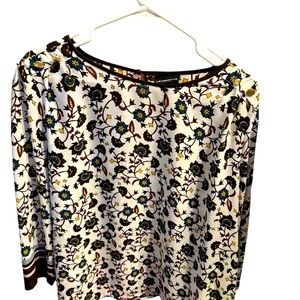 White and brown classy blouse